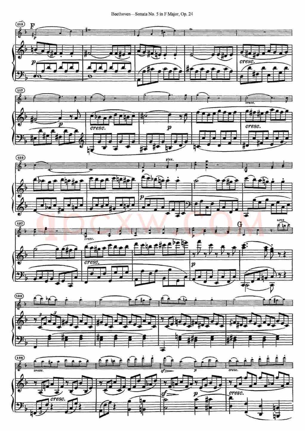 Violin Sonata No.5 in F Major Op.24（小提琴+钢琴伴奏）