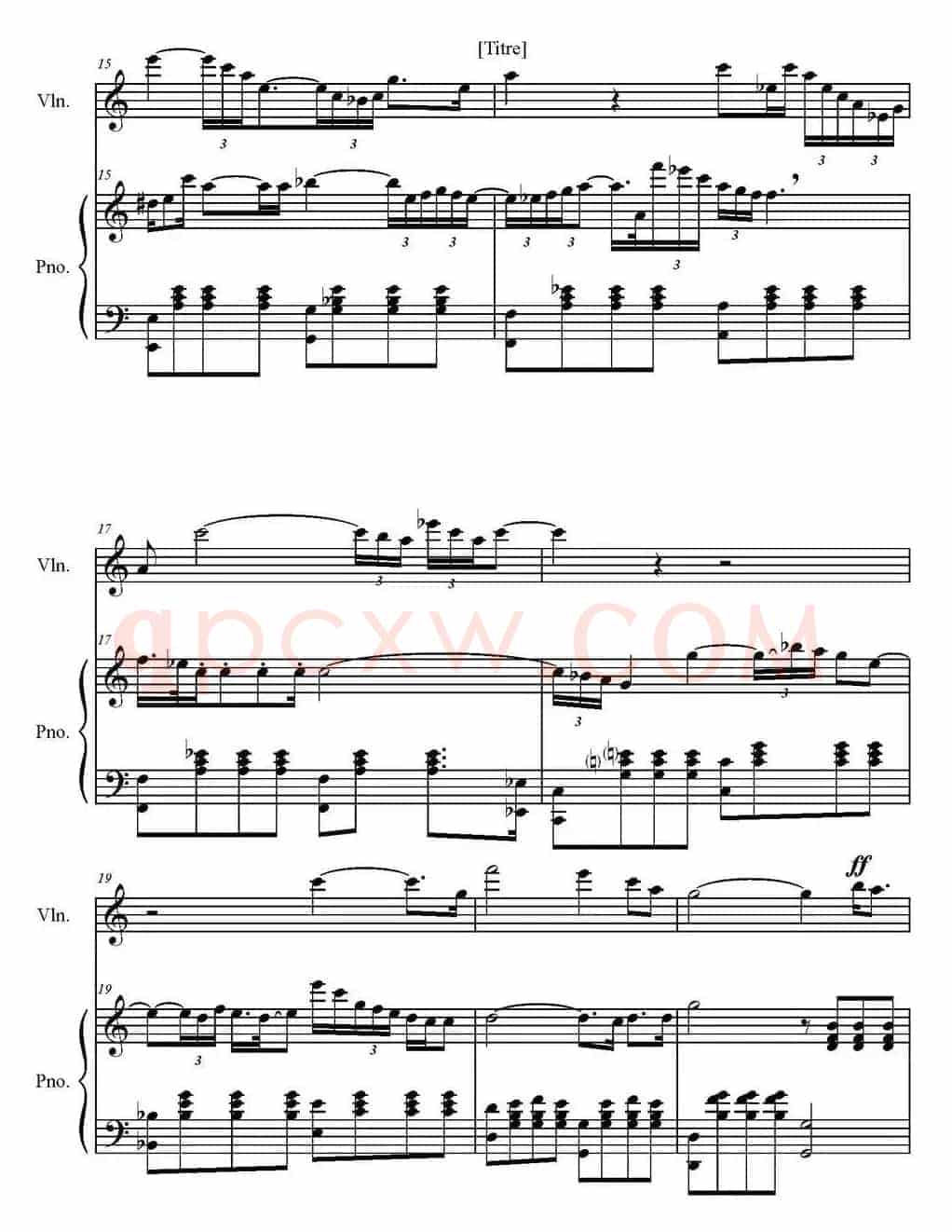 Sonate Verte（2-Lento、小提琴+钢琴伴奏）