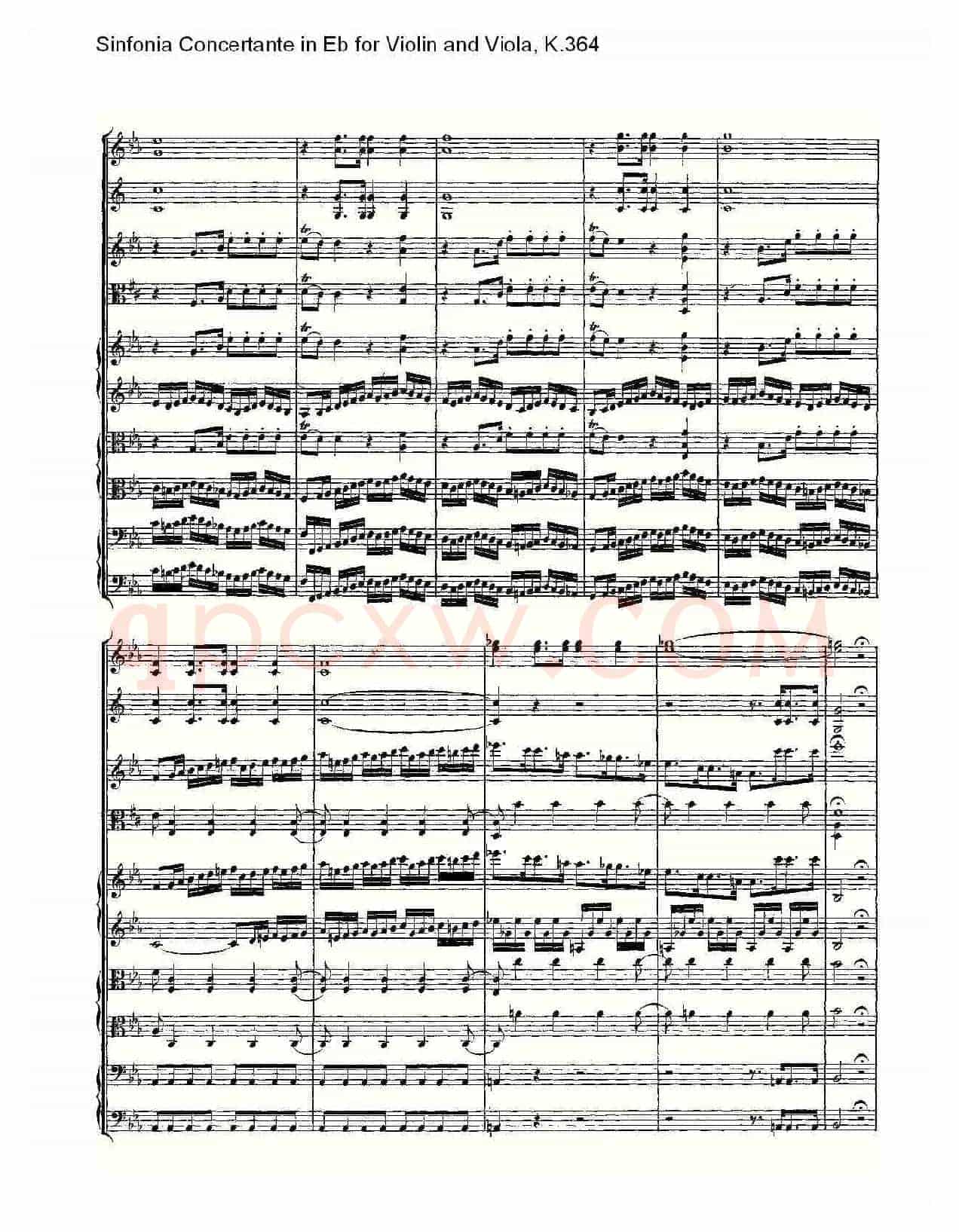 Eb调小提琴与中提琴炫技序曲, K.364(一)