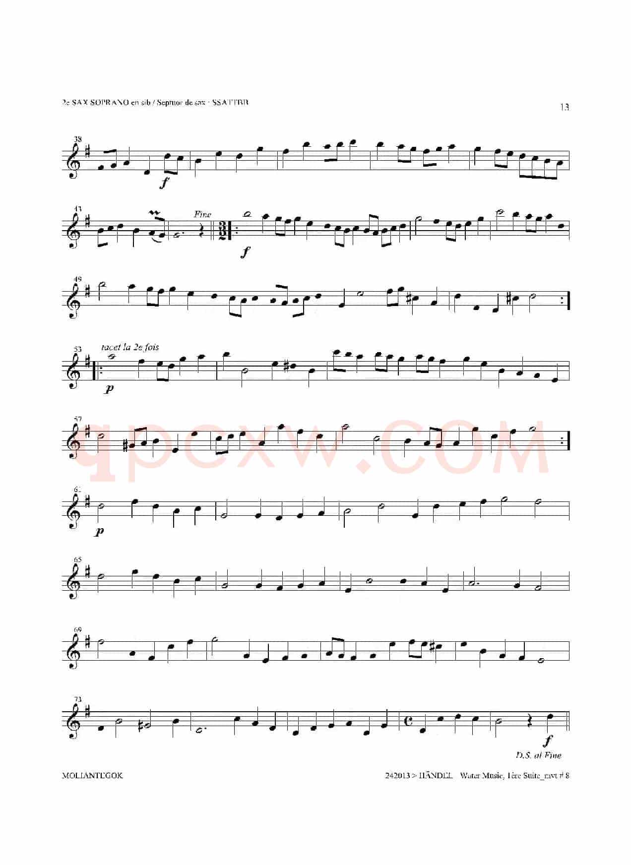 Water Music（HWV.348 No.1）（第二高音萨克斯）