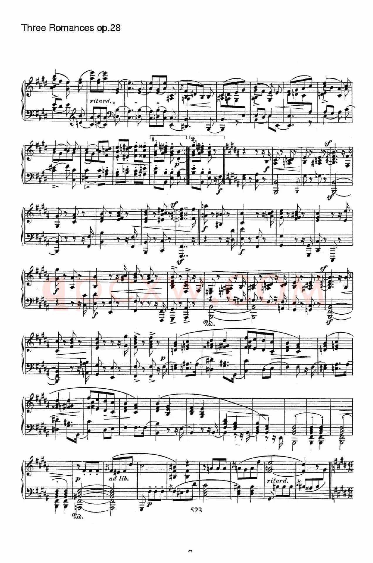 3 Romances Op.28(3首浪漫曲·Ⅲ)