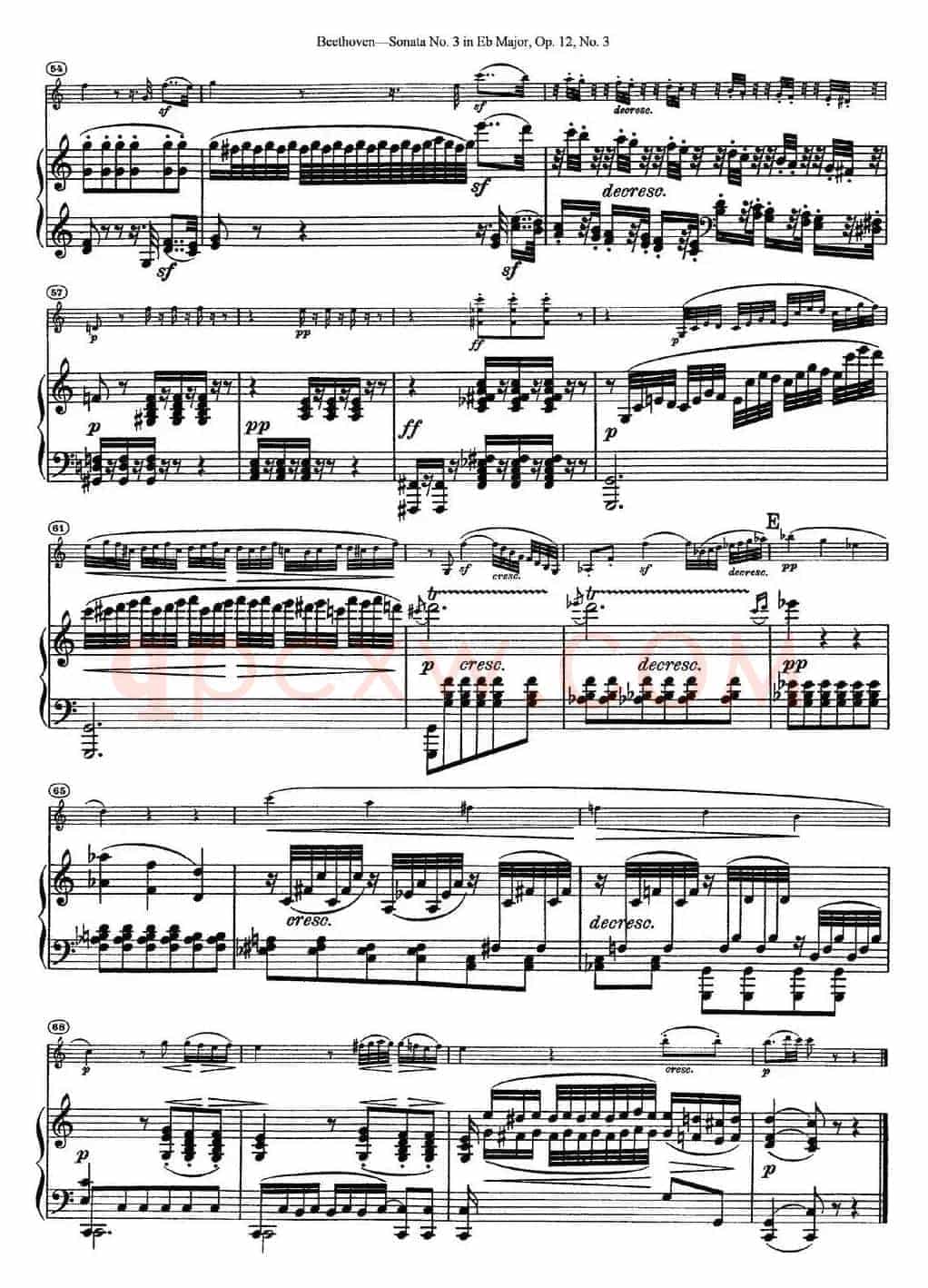 Violin Sonata No.3 in Eb Major Op.12 No.3（小提琴+钢琴伴奏）