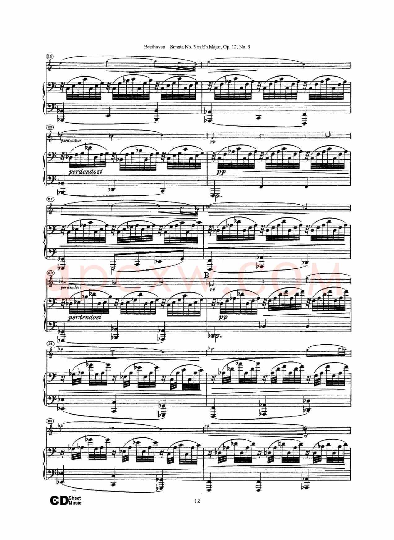 降E大调第三小提琴奏鸣曲（Sonata No.3 in Eb Major Op.12,No.3）（小提琴+钢琴伴奏）
