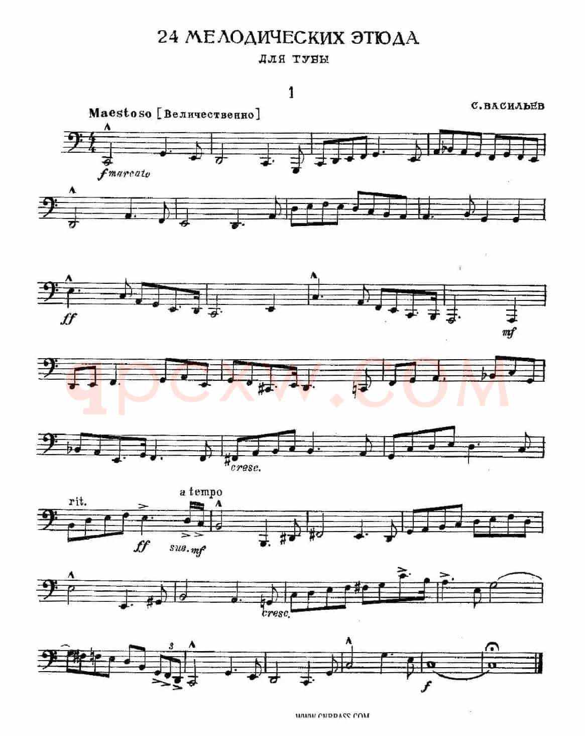 瓦西里耶夫24首大号练习曲集（1—6）