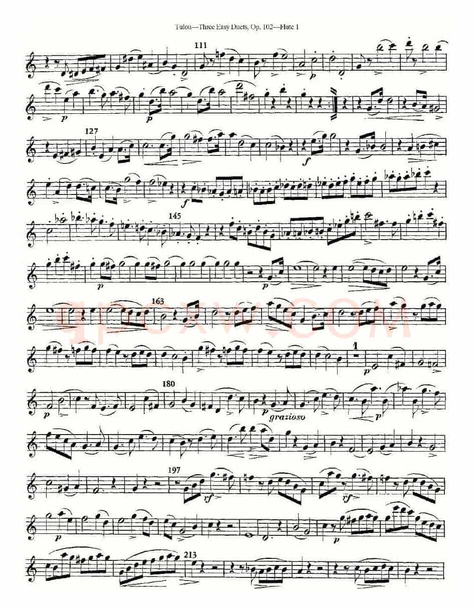 Three Easy Duets,Op.102 之第一长笛（三首简易重奏曲作品102号）