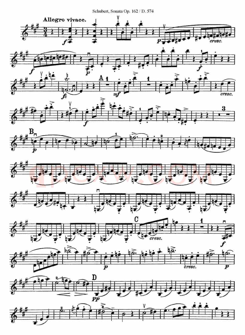 Violin Sonata in A major Op.162 D.574