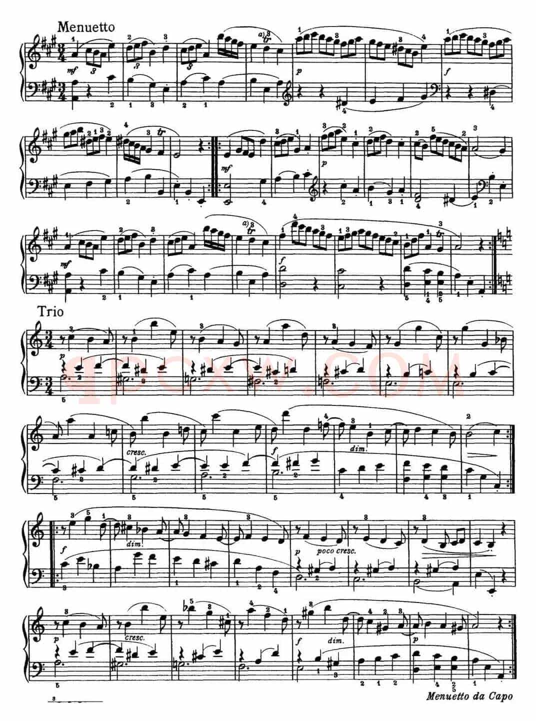 海顿 钢琴奏鸣曲 Hob XVI 12 Divertimento A major
