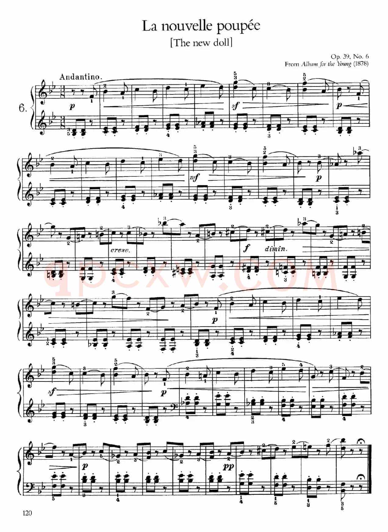 Album for the Young Op.39(儿童钢琴曲集)(6. 新洋娃娃 The New Doll)