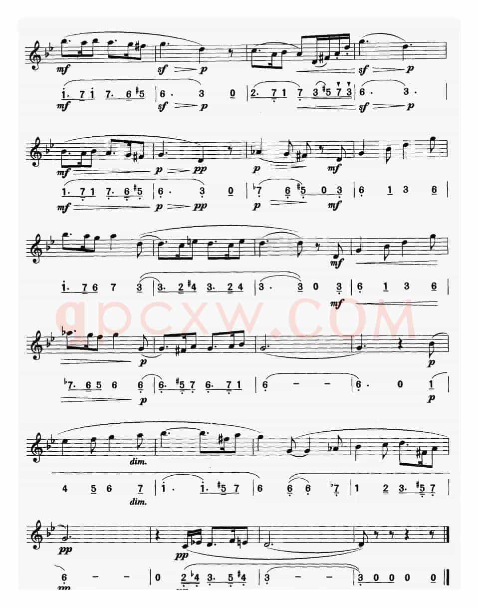 西西里舞曲（线简谱对照版）