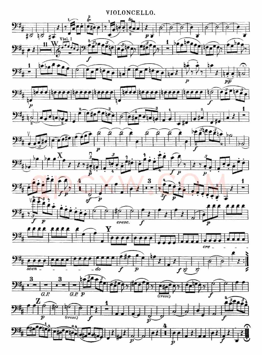 Mozart《Quartet No.20 in D Major,K.499》（Cello分谱）