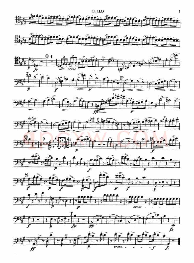 TROUT QUINTET（鳟鱼五重奏）（第一大提琴分谱）