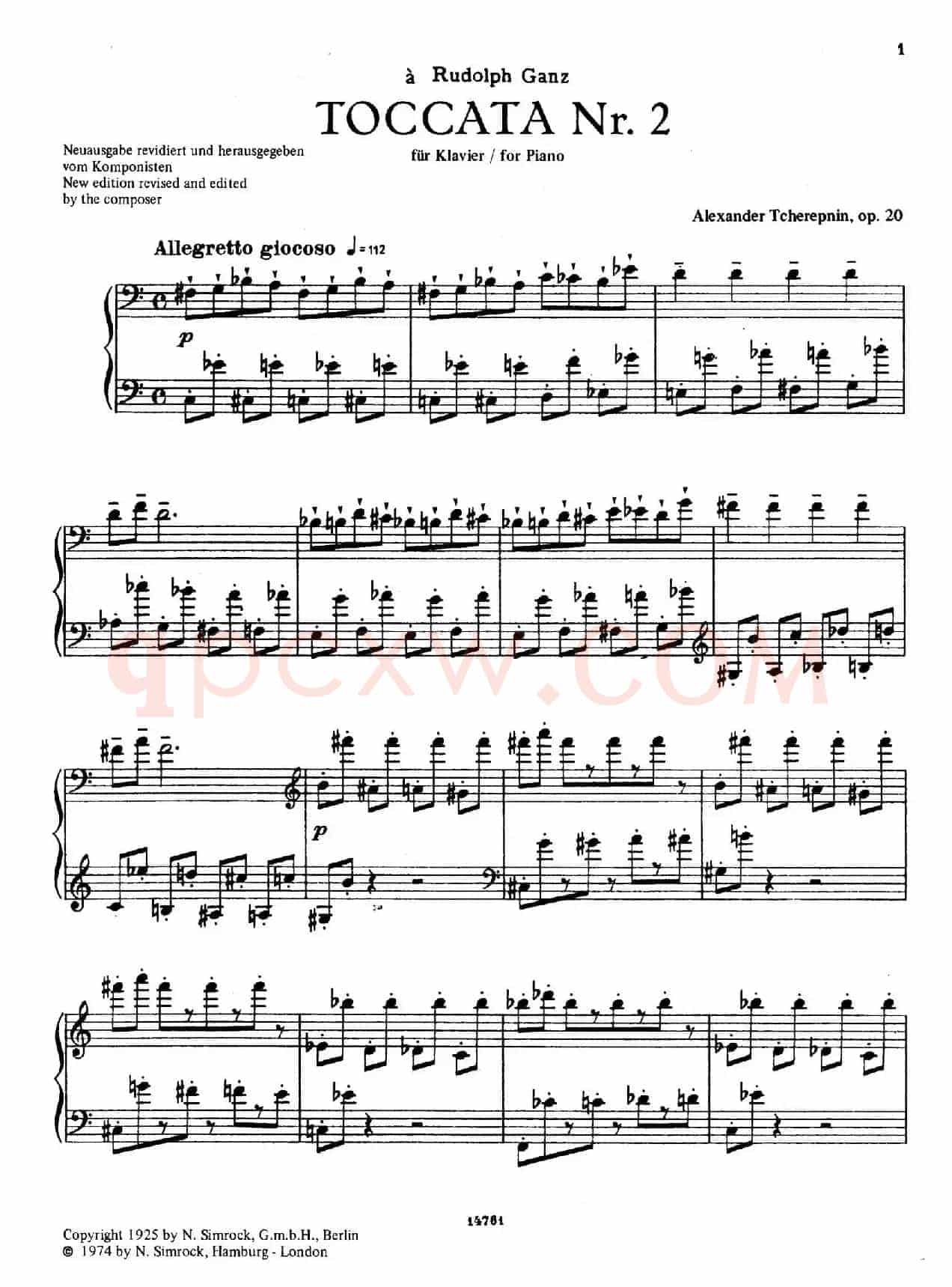 Toccata No.2 Op.20（第二托卡塔）