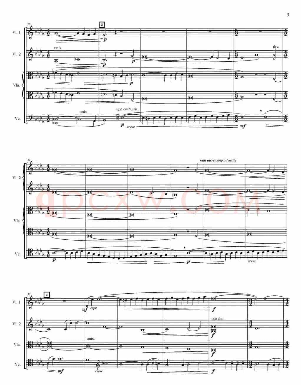 Adagio For Strings 弦乐柔板（五重奏）