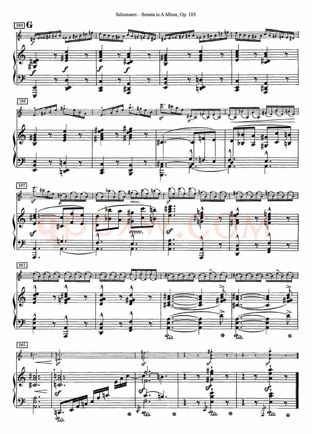Violin Sonata in A minor Op.105（小提琴+钢琴伴奏）