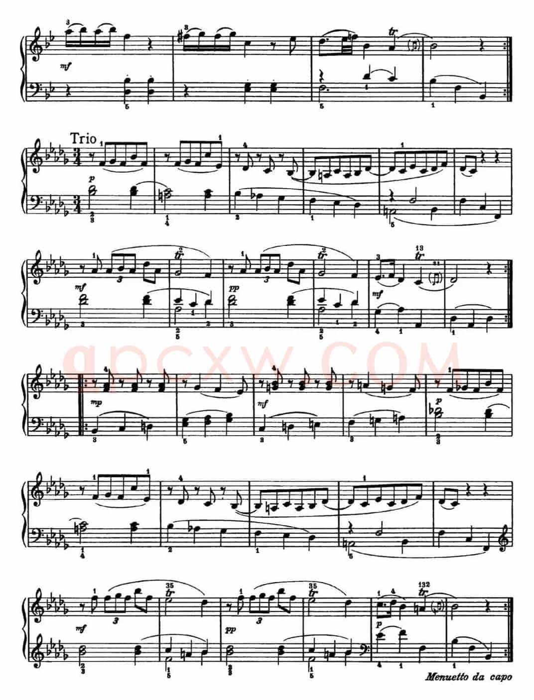 海顿 钢琴奏鸣曲 Hob XVI 2 Partita B-flat major