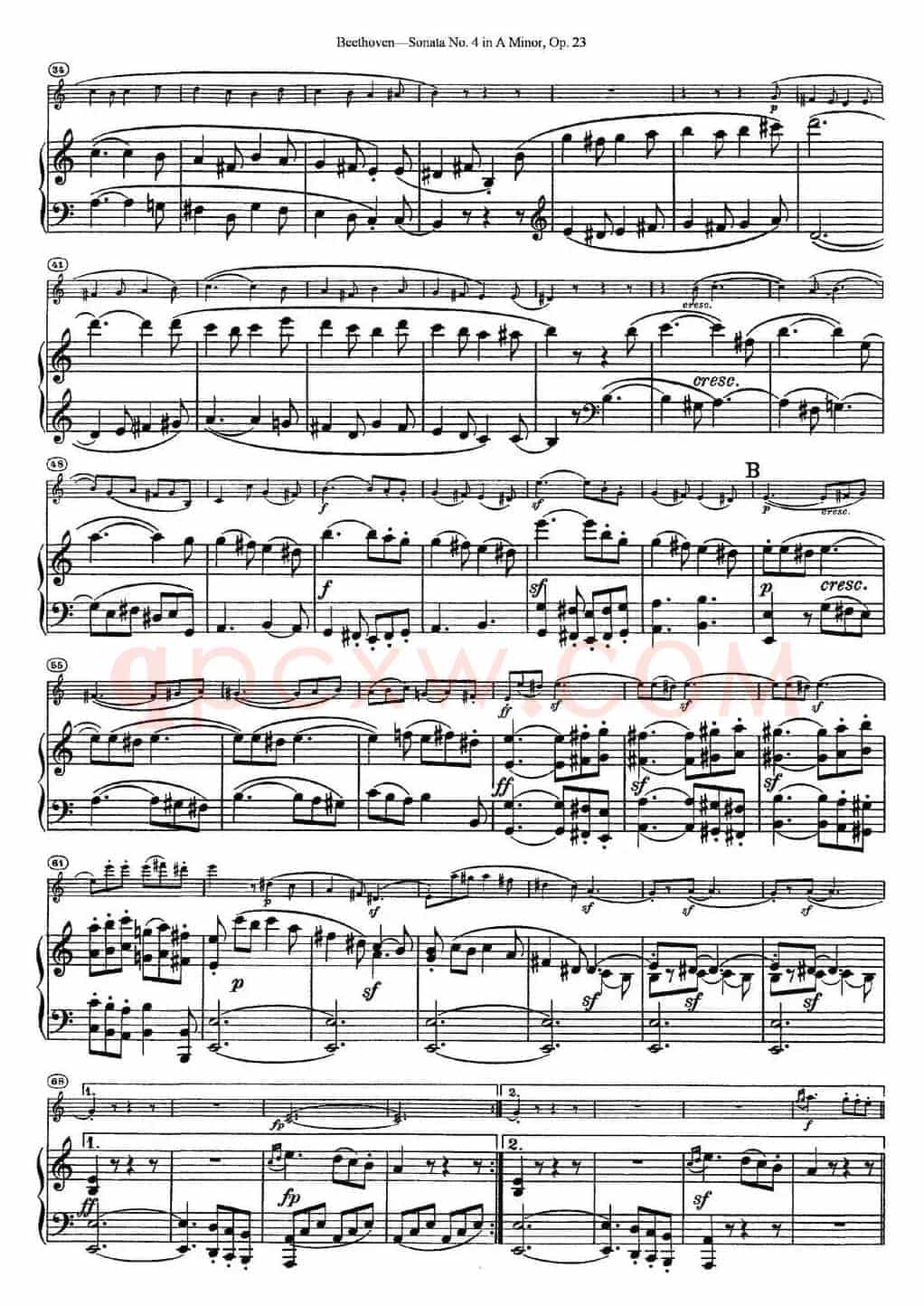 Violin Sonata No.4 in A Minor Op.23（小提琴+钢琴伴奏）