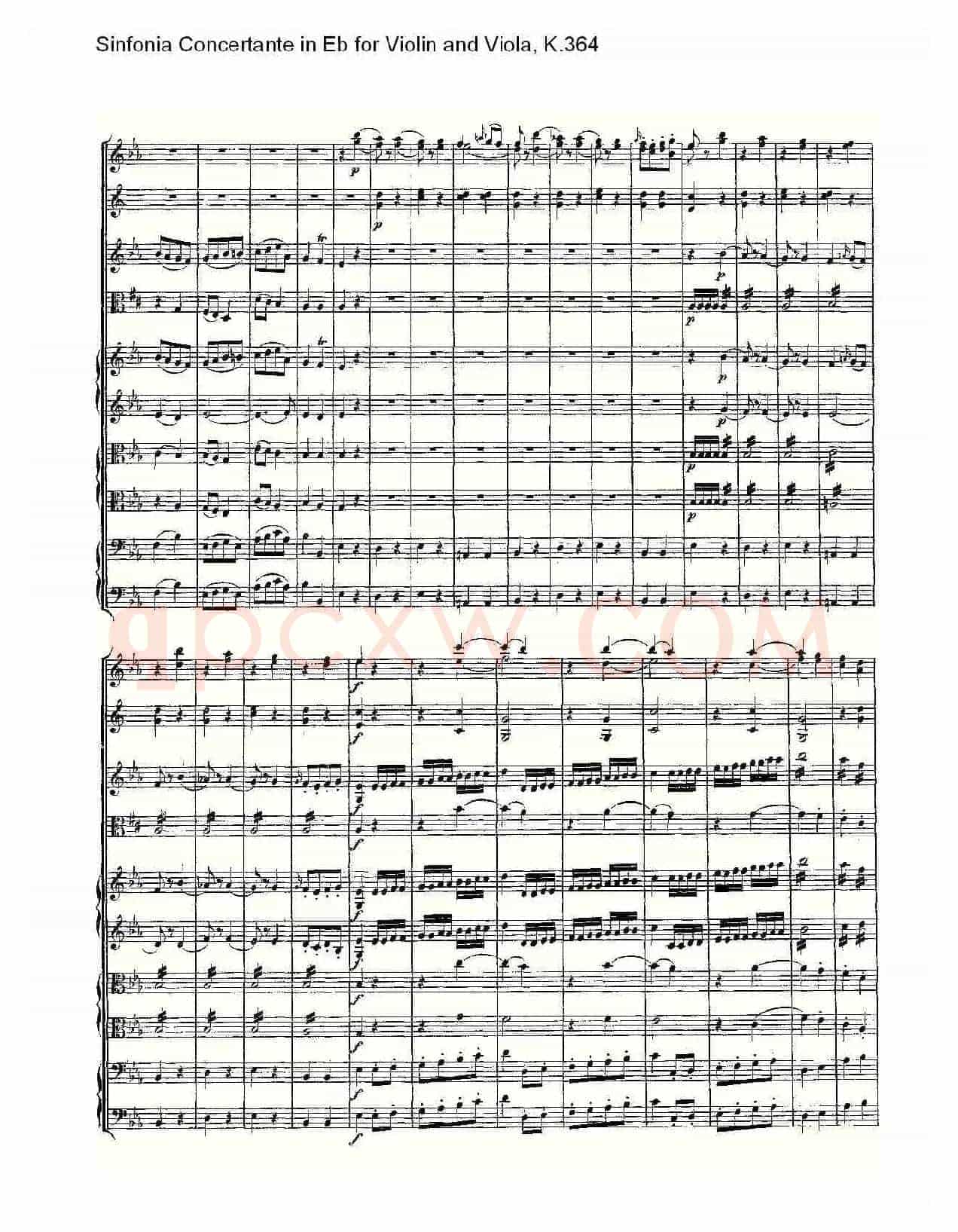 Eb调小提琴与中提琴炫技序曲, K.364(二)