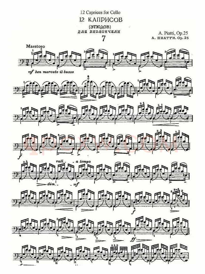 PIATTI 12 Caprices 之7（大提琴）