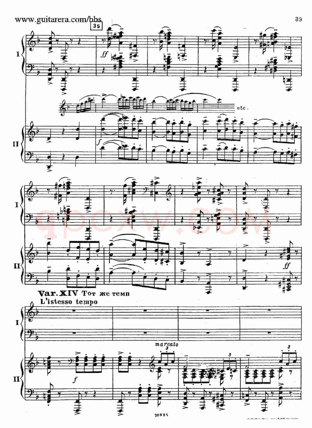 Rhapsody On A Theme Of Paganini Op.43(帕格尼尼主题狂想曲·双钢琴)(P21——40)