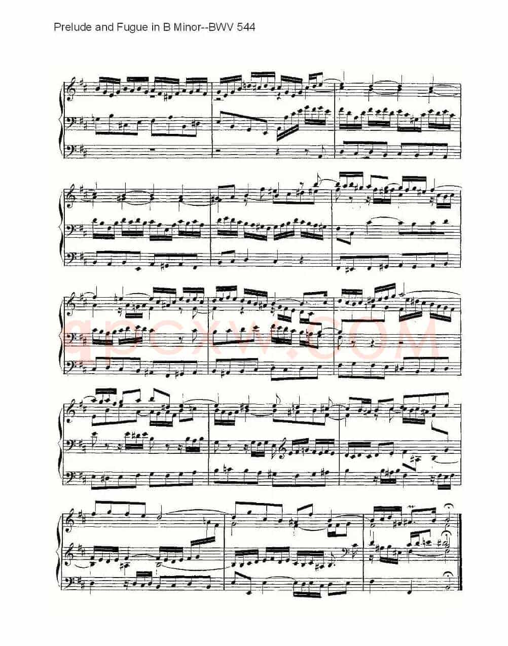 Prelude and Fugue in B Minor--BWV 544 (管风琴谱)