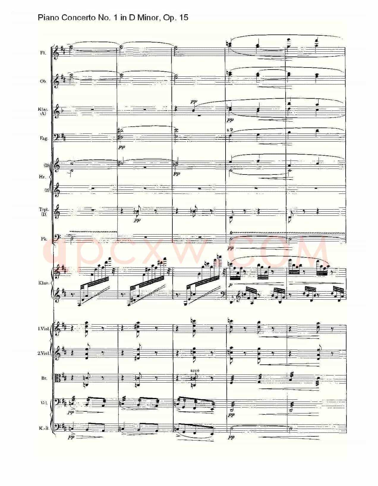 D小调钢琴第一协奏曲, Op.15第三乐章(一)