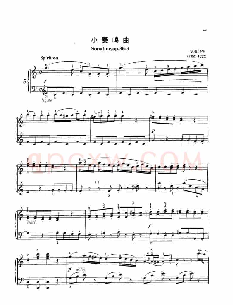 小奏鸣曲（Sonatine,op.36-3）