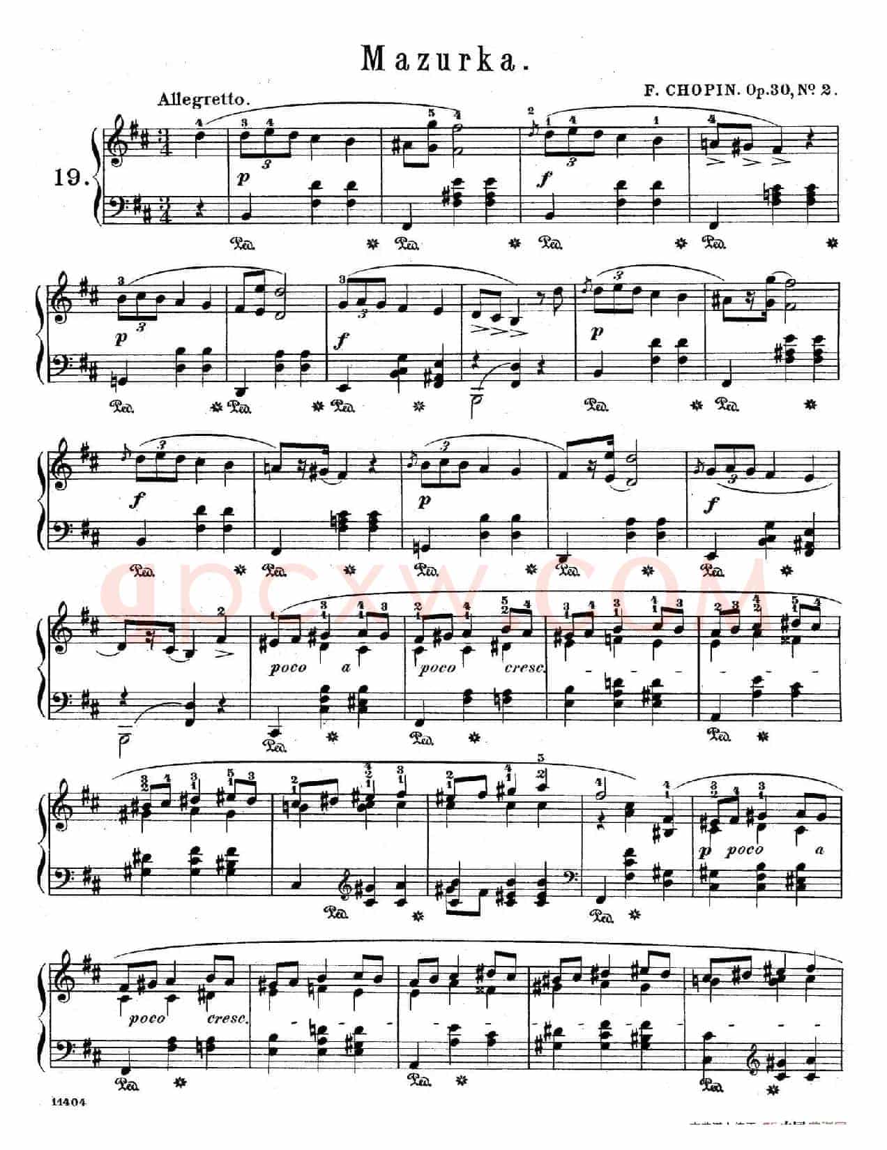Quatre Mazurkas Op.30(4首玛祖卡舞曲·2)