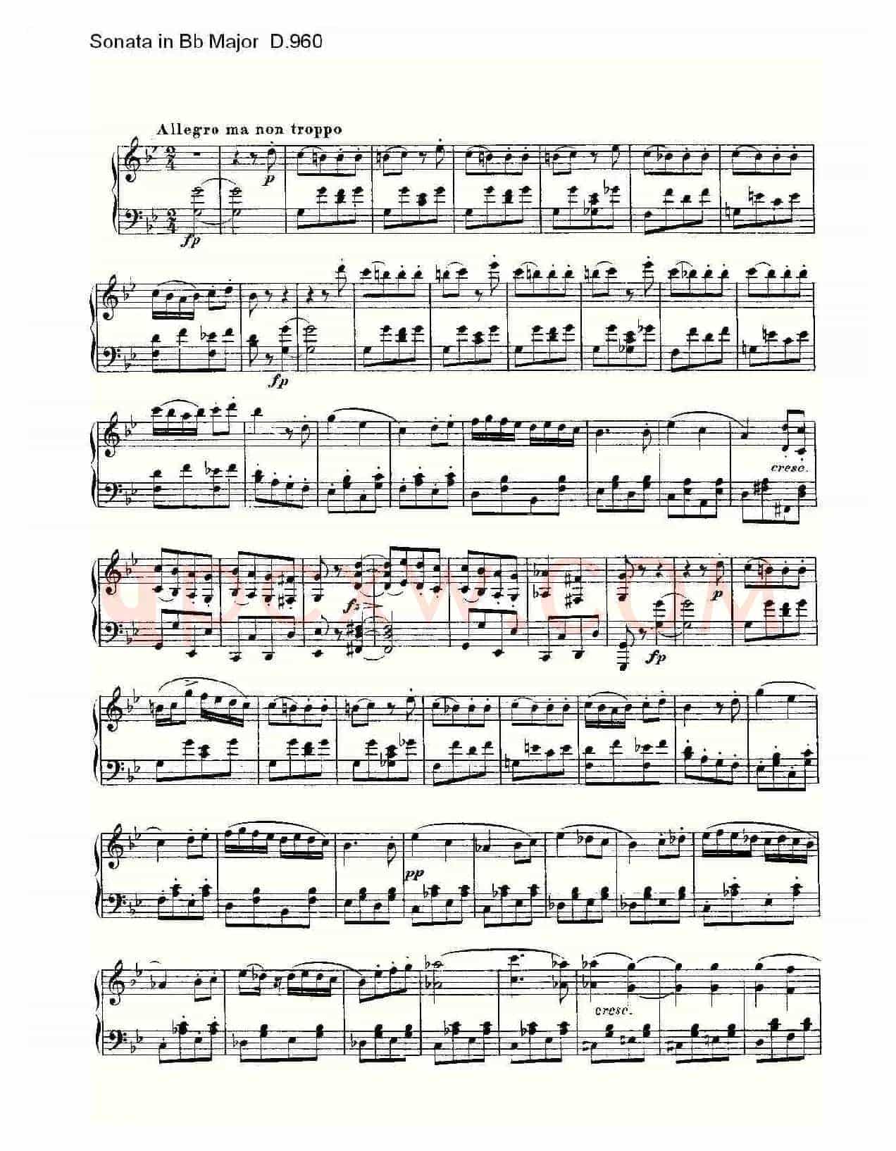 Sonata in Bb Major D.960(Bb大调奏鸣曲 D.960)