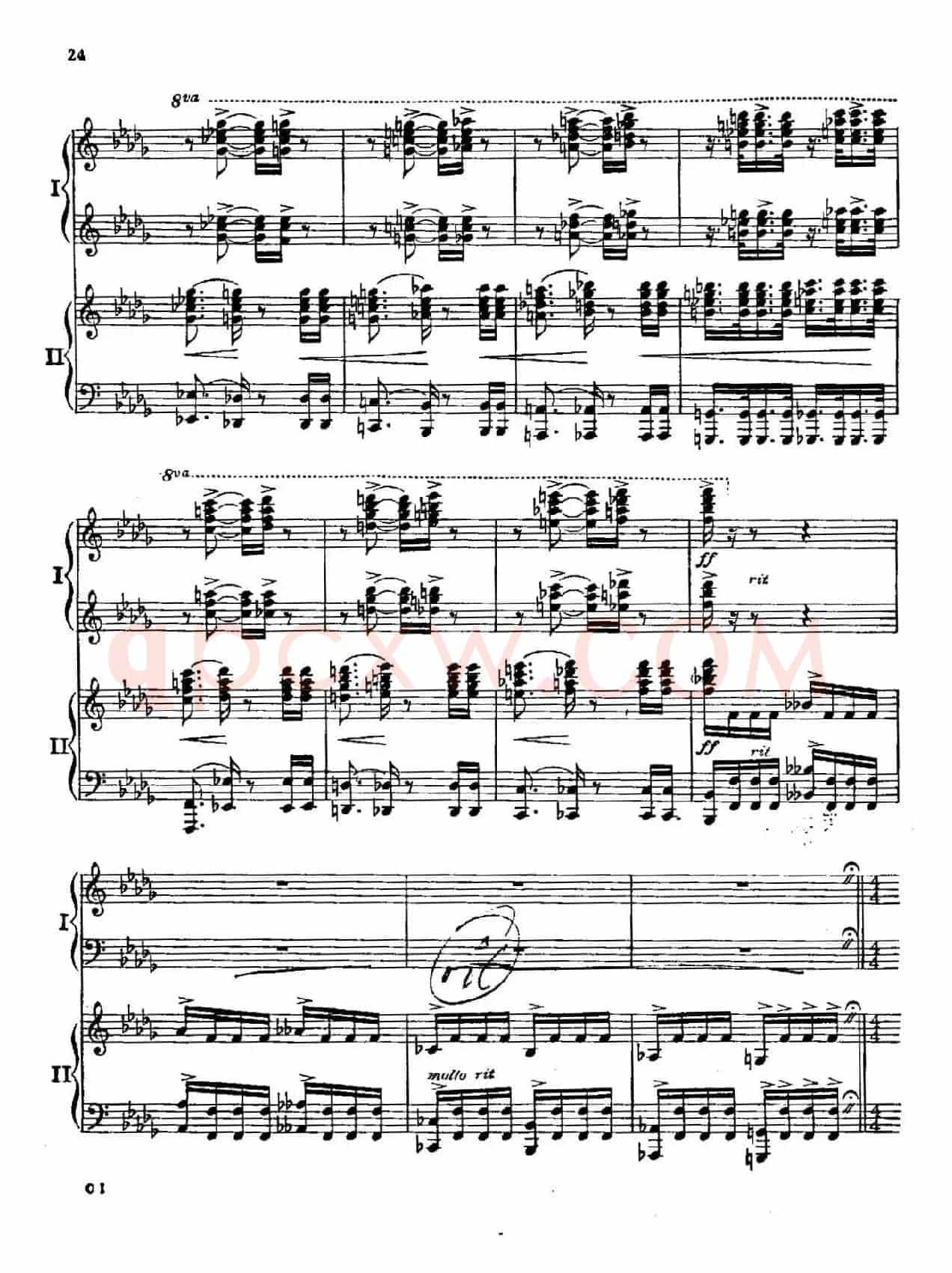 F大调爵士钢琴协奏曲（美版双钢琴原谱 P21—30）