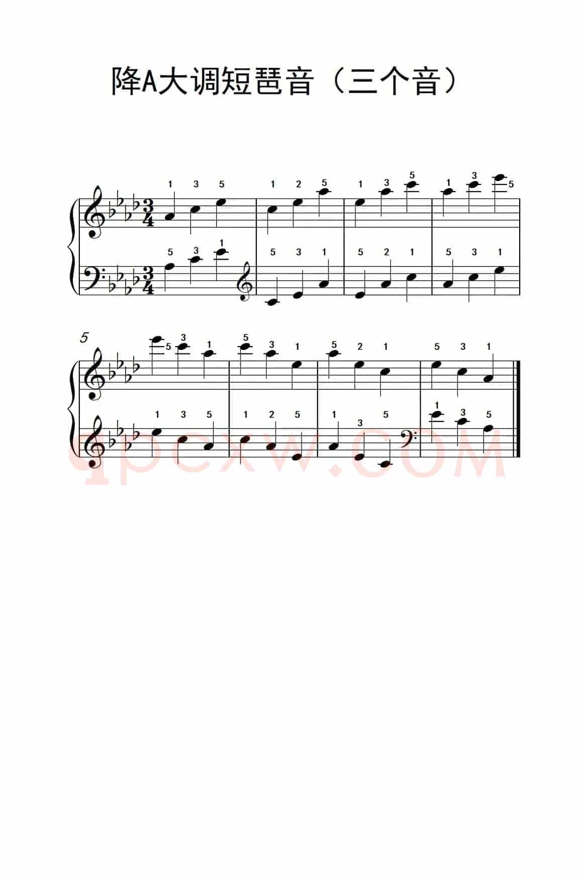 降A大调短琶音（孩子们的钢琴音阶、和弦与琶音 2）