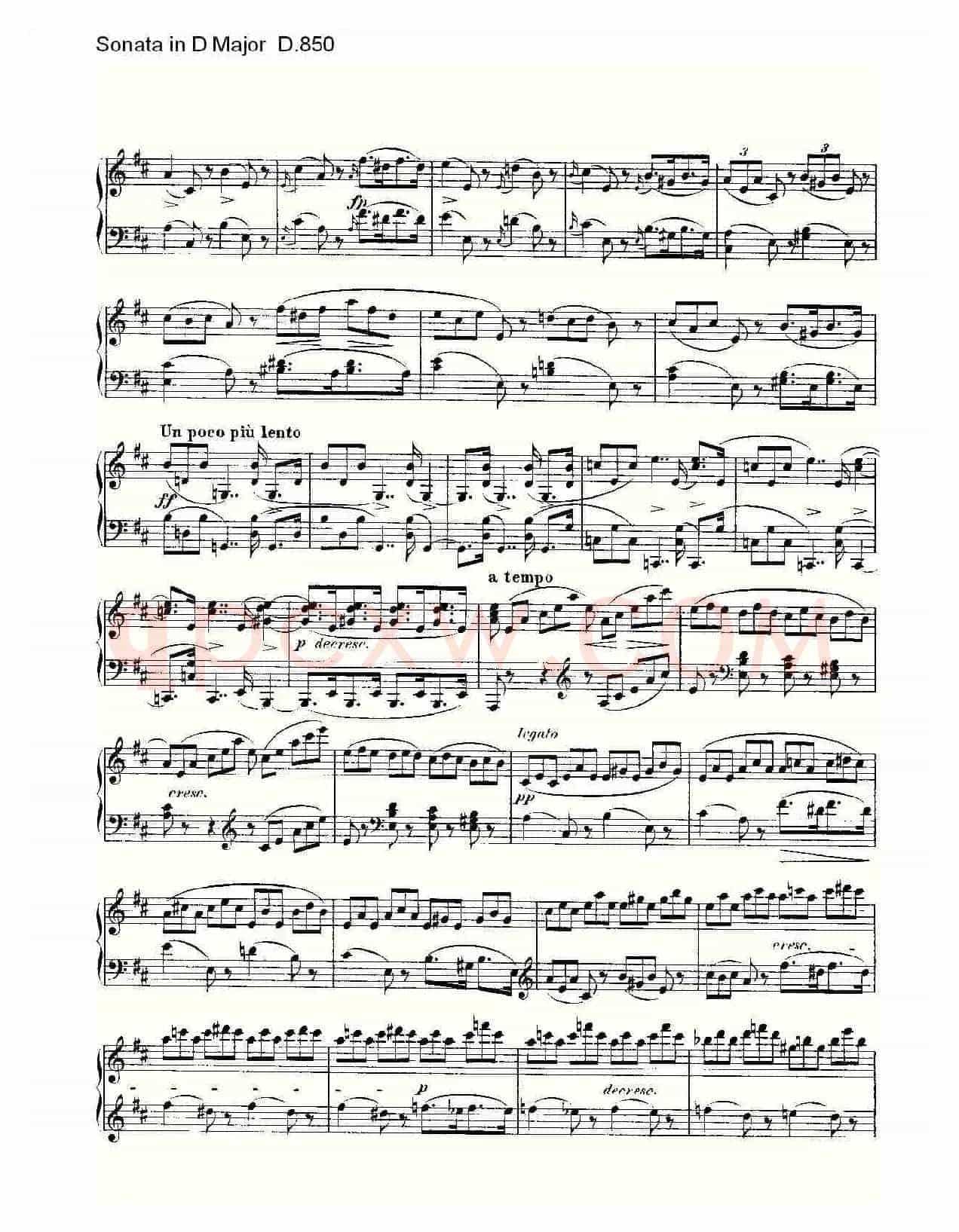 Sonata in D Major D.850（D大调奏鸣曲 D.850）