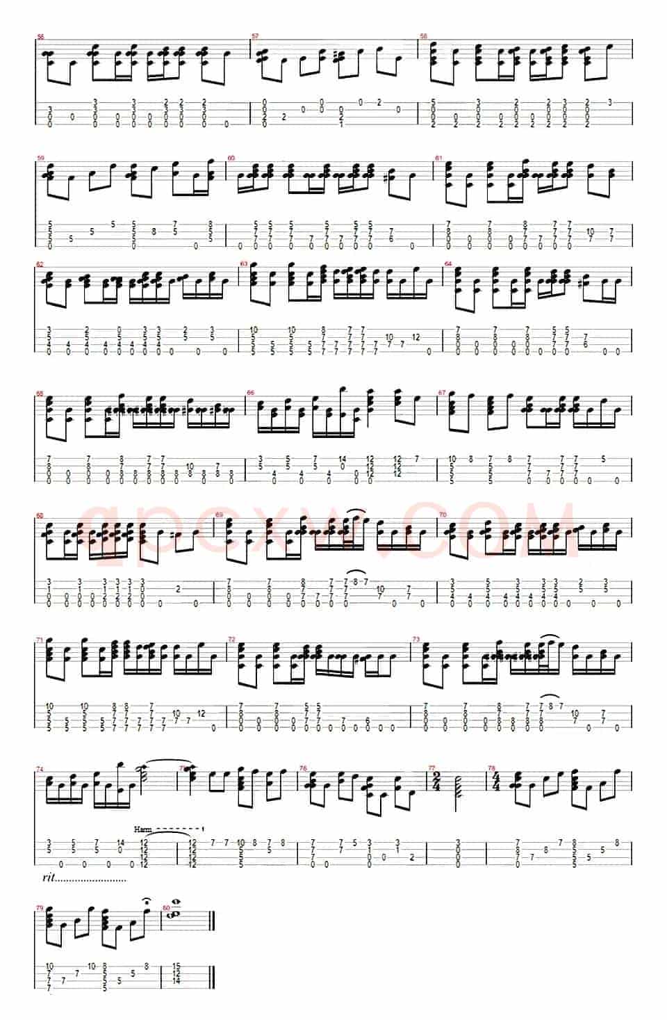 彩虹（ukulele指弹谱）