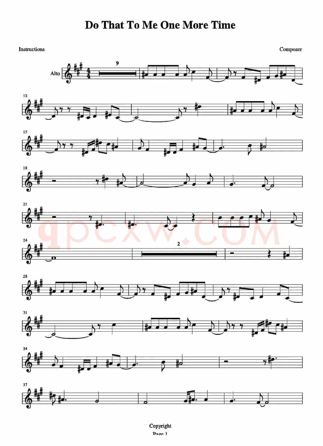 DO THAT TO ME ONE MORE TIME（中音萨克斯）