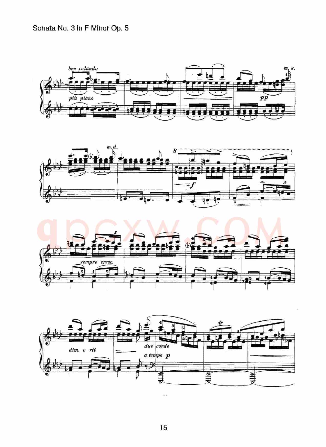 Piano Sonata No.3 in f Minor Op.5(f小调第三钢琴奏鸣曲)