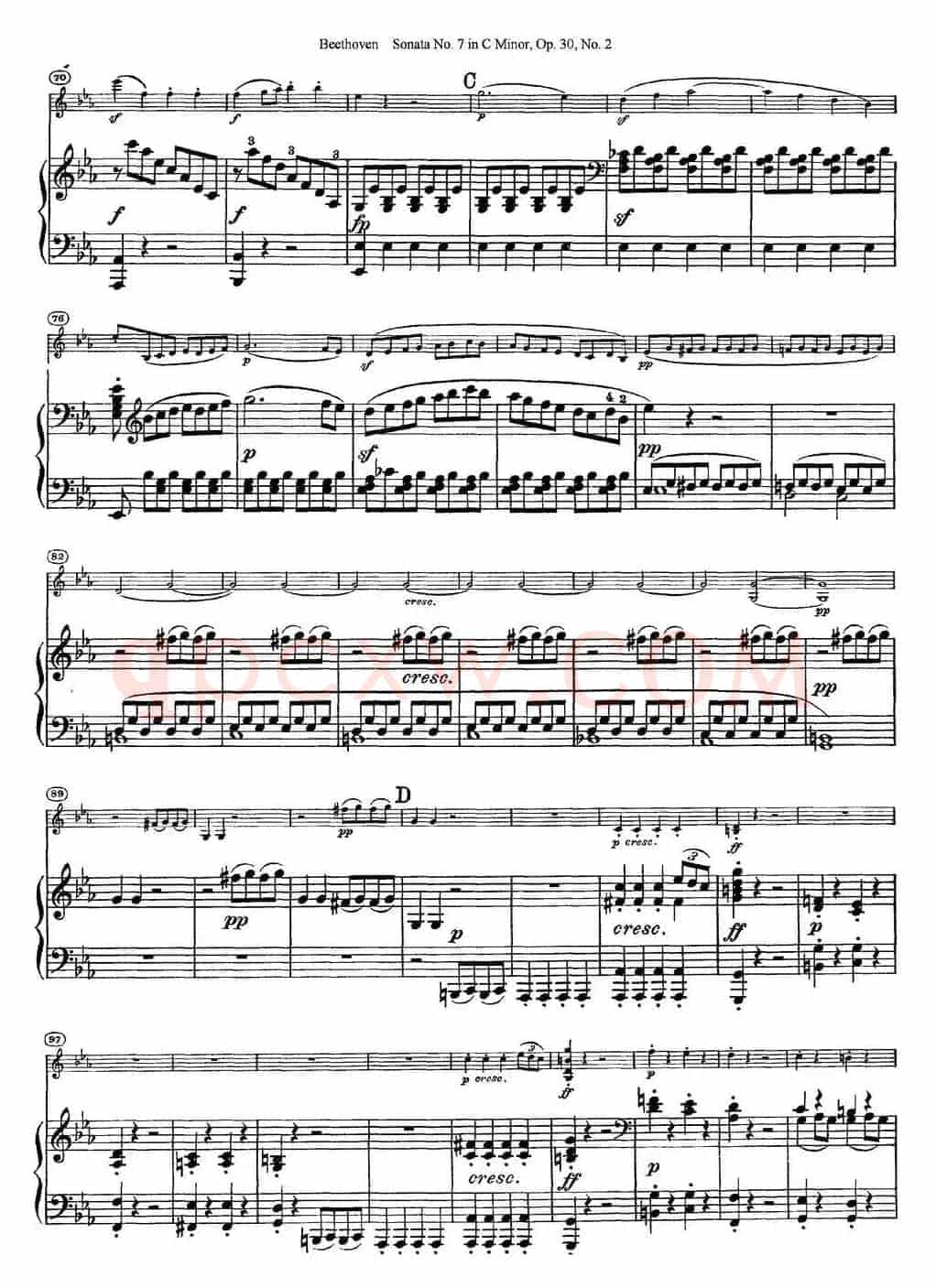 Violin Sonata No.7 in C Minor Op.30 No.2（小提琴+钢琴伴奏）