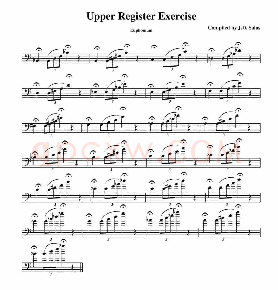 Upper Register Exercise- Euphonium（大号练习教材选曲）