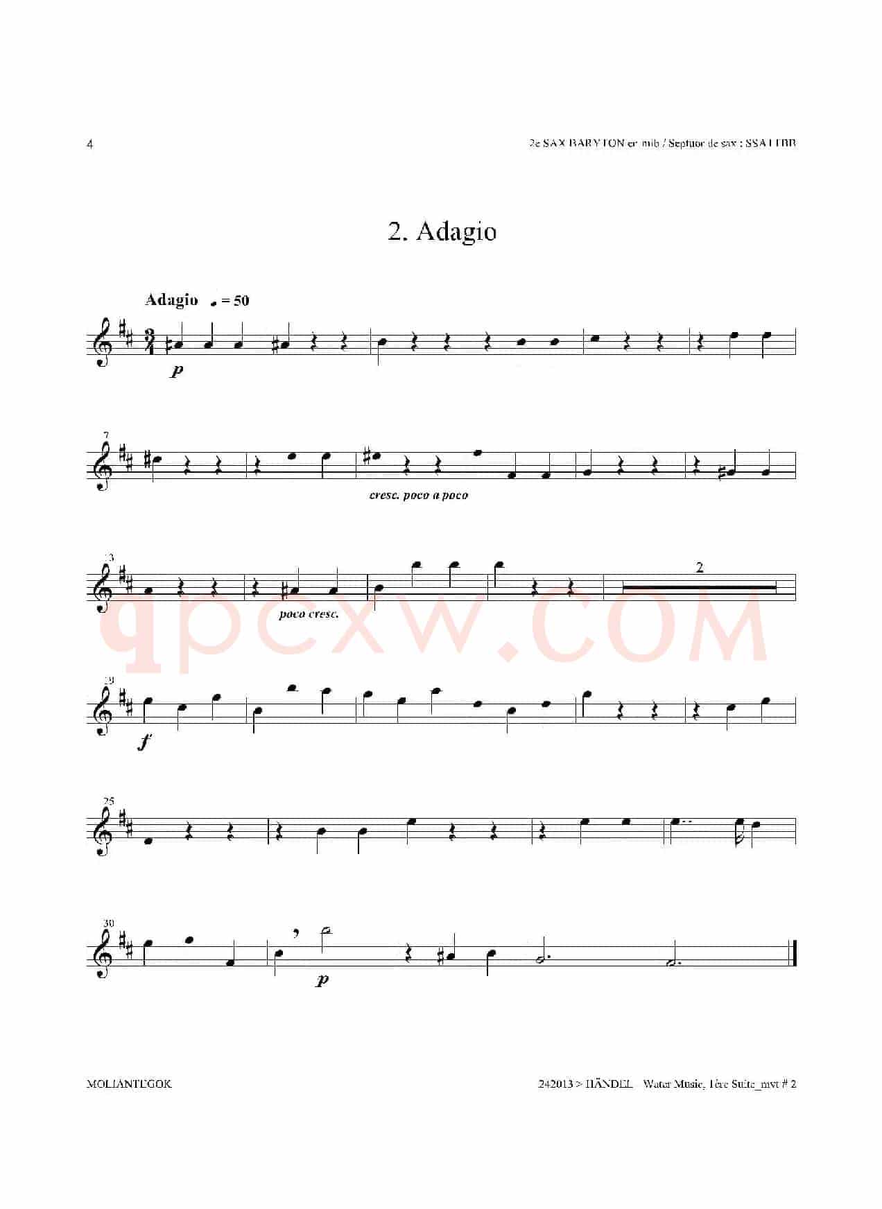 Water Music（HWV.348 No.1）（第二上低音萨克斯）