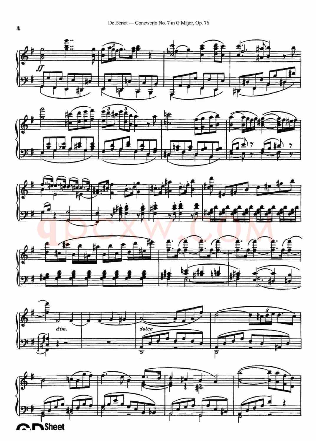 G大调第七协奏曲（Concerto No.7 in G Major）Op.76（小提琴+钢琴伴奏）