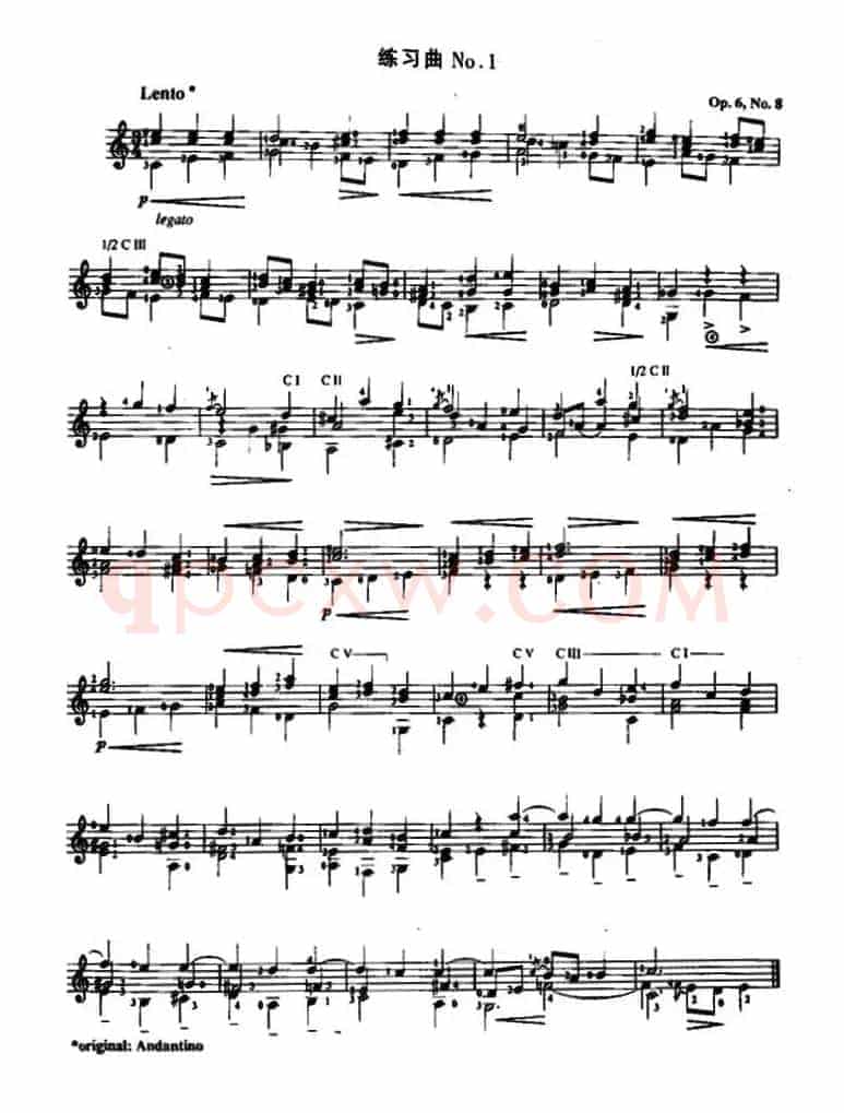费尔南多·索尔 古典吉他练习曲 No.2(Op.35 No.13)