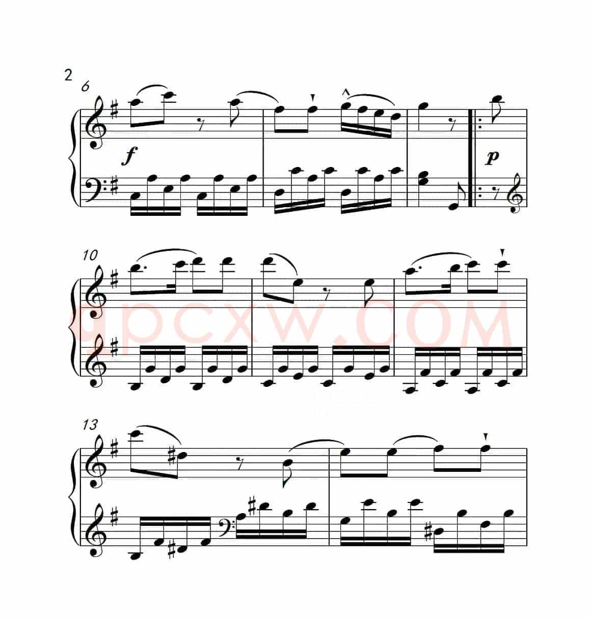 第六级A组 奏鸣曲（中国音乐学院钢琴考级作品1~6级）