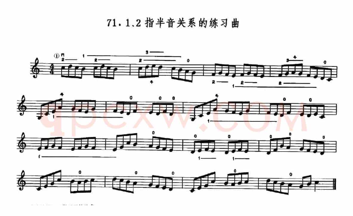 学琴之路练习曲71、1.2指伴音关系的练习曲