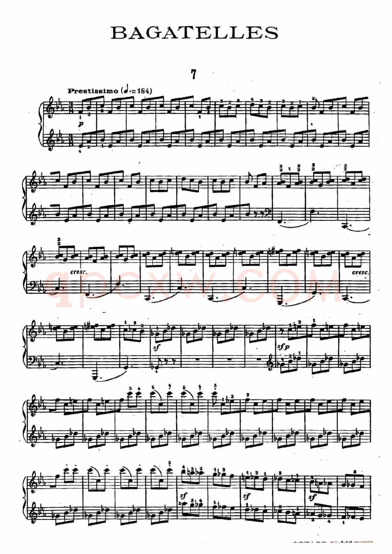 Ten Bagatelles Op.5（10首小品·7. 降E大调）