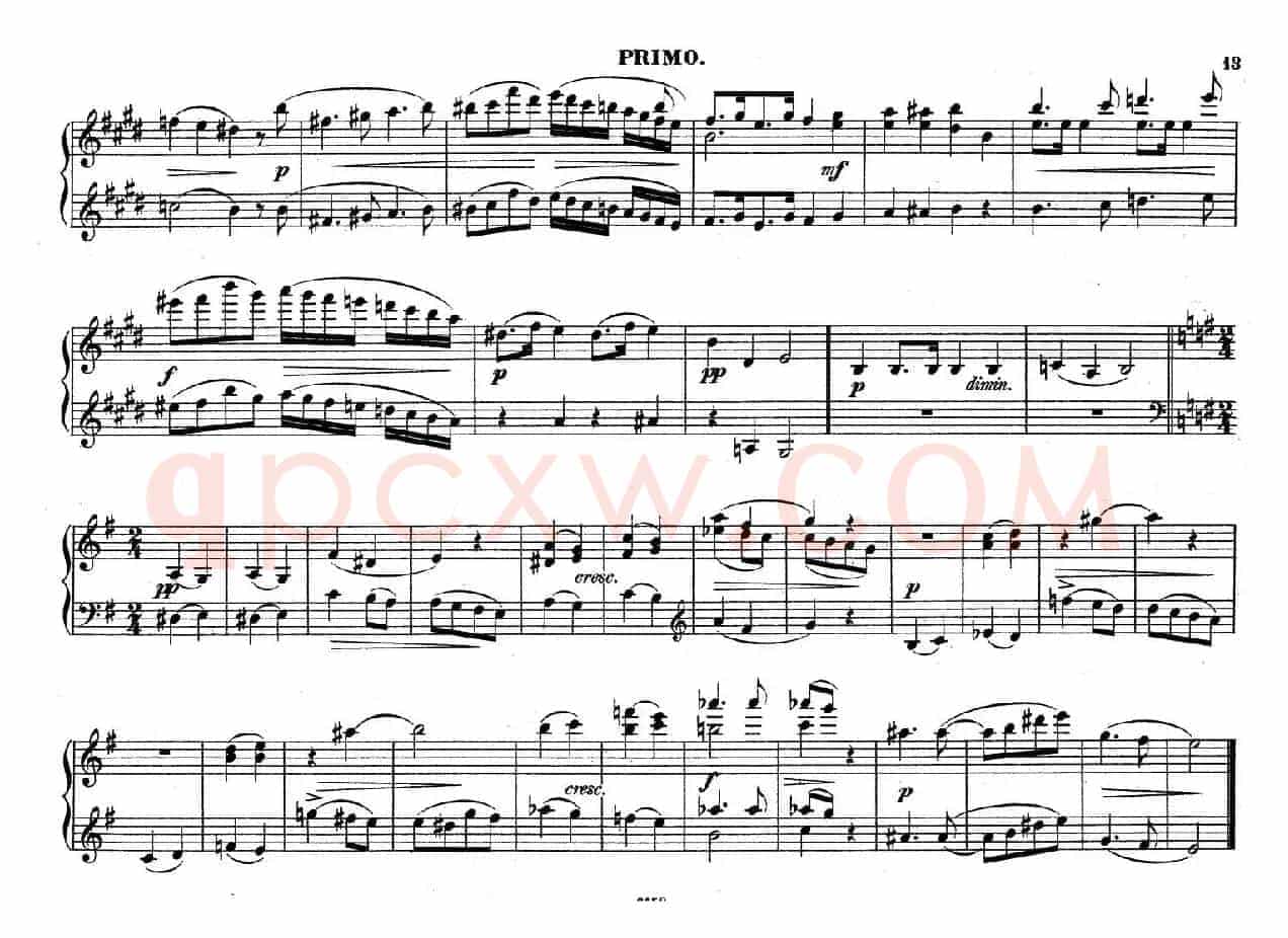 Zwolf Original-Compositionen fur Pianoforte zu 4 Handen Op.57(12首四手联弹小品·11)
