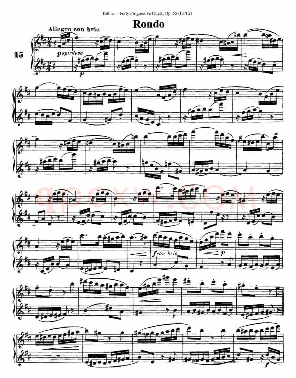 柯勒40首长笛提高练习曲OP.55（二重奏）（NO.15）