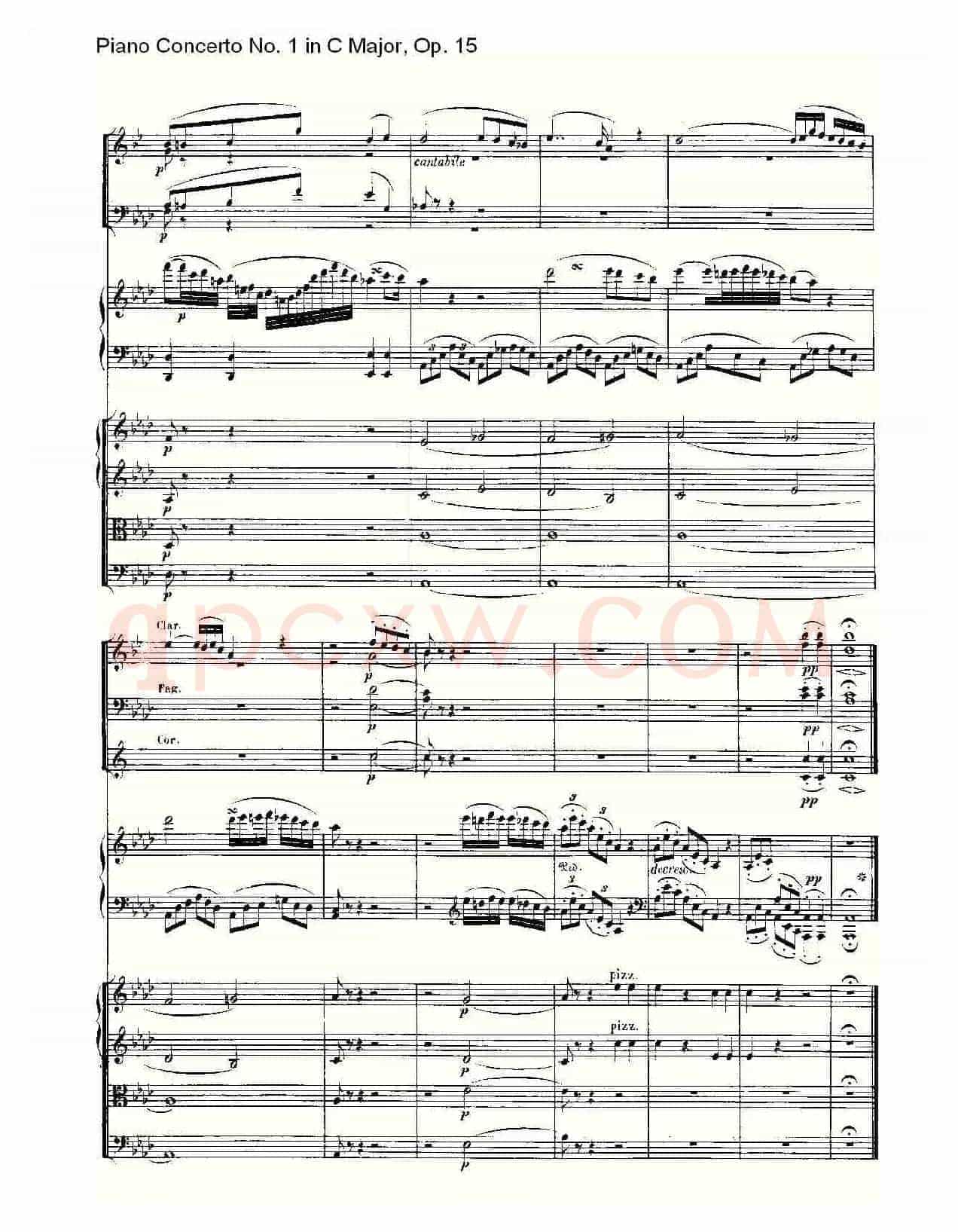 C大调钢琴第一协奏曲 Op.15 第二乐章