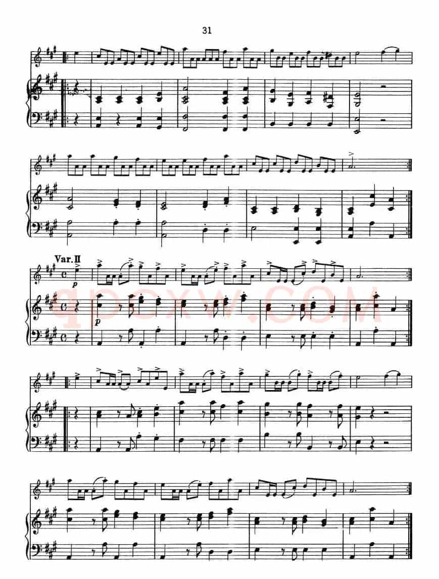 优美的变奏曲（小提琴+钢琴伴奏）