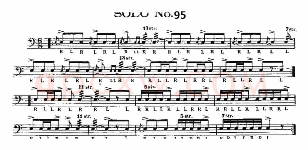 美国军鼓 SOLO No.91-95（爵士鼓谱）
