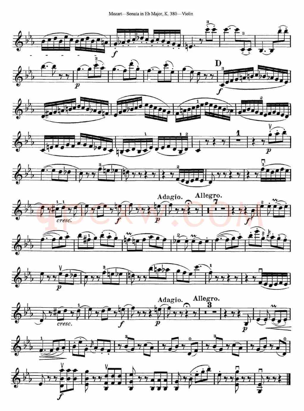 Violin Sonata in Eb Major K.380