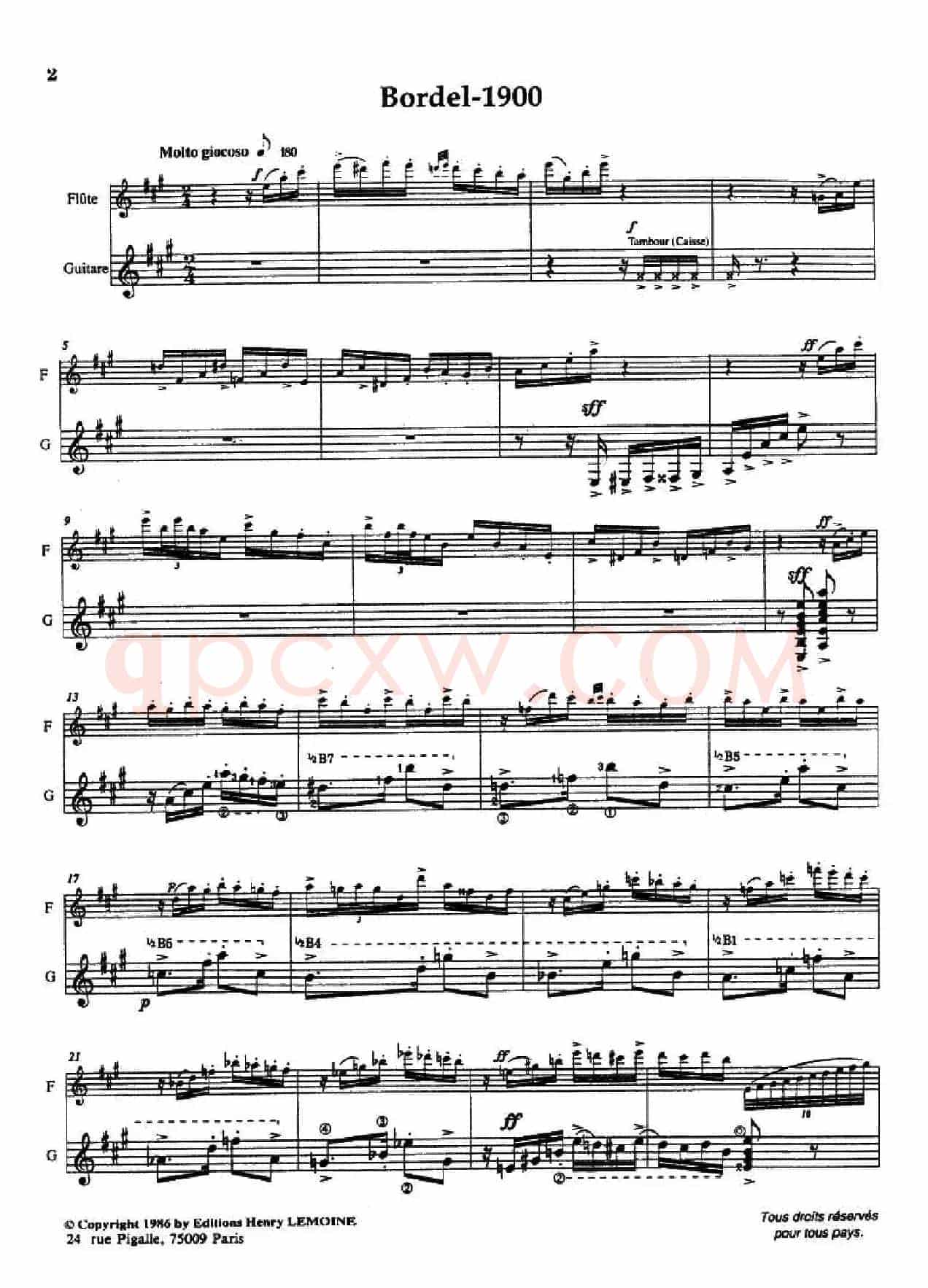 Histoire du Tango:1、Bordel 1900(长笛+吉他)