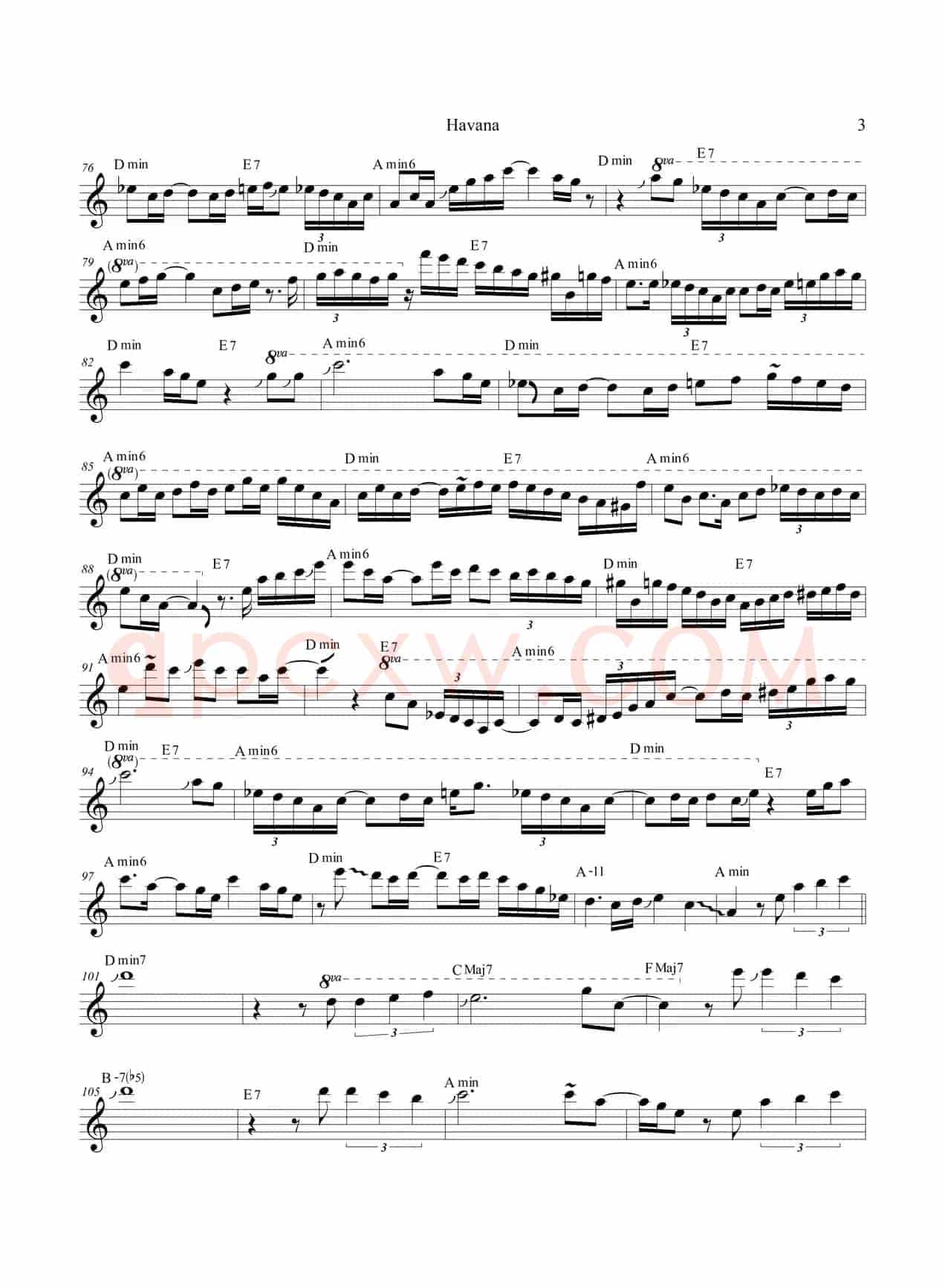 Havana（中音萨克斯）